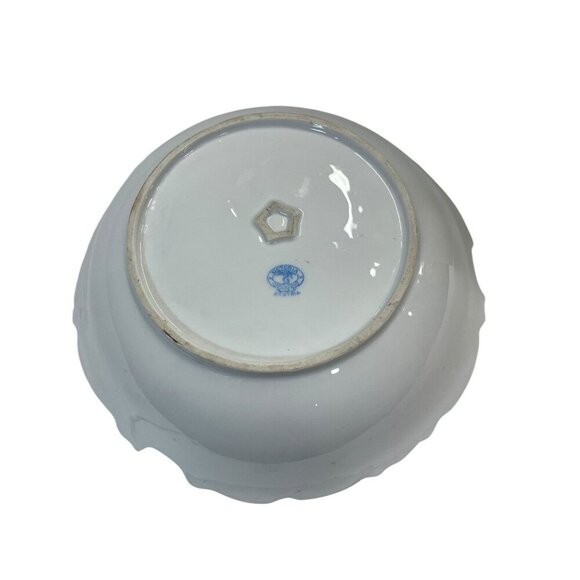 Rare Vintage Victoria Carlsbad Made in Austria Porcelain Gold Trim Serving Bowl - Picture 7 of 8